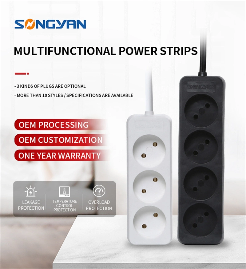 5 Way Extension Socket Power Strip with 2/3/5 Meters Cable