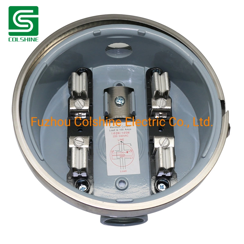 Round Meter Socket 100A Single Phase Residential Electric Meter Base